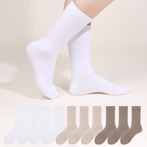 두발로 여성용 프리미엄 무지 장목 양말 10켤레 세트