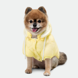 네오핏 강아지 패딩 겨울옷 양면 착용 소프트 구름 모자 넥워머, 레몬옐로우, XL, 1개