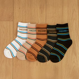 아웃도어프로덕츠 아동용 플레이풀 스트라이프 중목 5켤레 세트