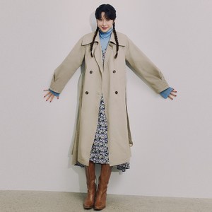 온앤온 여성용 볼륨 슬리브 트렌치 코트