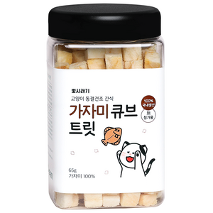 뽀시래기 고양이 큐브 트릿 동결건조 간식, 가자미, 65g, 1개