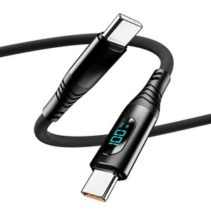 일리온 C타입-C타입 PD충전 100W LCD 디스플레이 패브릭 케이블