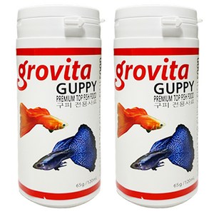 그로비타 구피 열대어 사료, 65g, 2개