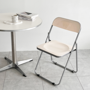 오브민 접이식 인테리어 의자, 크림화이트, 1개