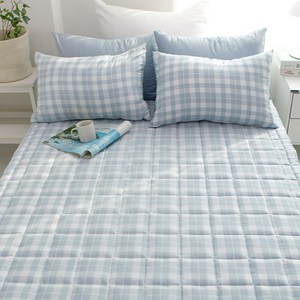 보몽드 국내 제조 부드러운 워싱 밴딩 밀크체크 침대패드