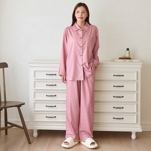 글램공감 커플용 카페인 긴팔 잠옷 파자마 상하의 세트