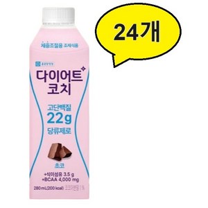 종근당 다이어트코치 초코맛 단백질음료 280ml x 18개, 24개