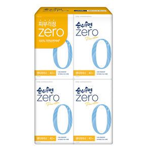 순수한면 제로 순면 뉴 팬티라이너, 슈퍼롱, 40개입, 4개