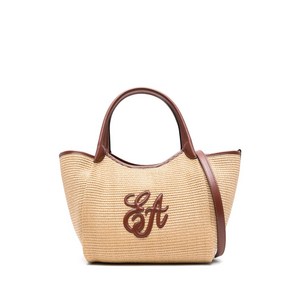 엠포리오아르마니 로고 아플리케 미디엄 토트 백