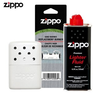 ZIPPO 핸드워머 미니손난로 펄화이트 3종세트(손난로 화구 오일), 1개