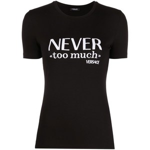 베르사체 베르사체 슬로건 프린트 반소매 티셔츠, 블랙계열, Italy 46(KR 88)