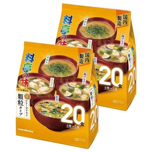 마루코메 대용량 동결건조된 과립 고급 음식점의 어쏘트 아오사 + 대파 + 튀긴 가지 + 채소 맛 20개입, 150g, 2개