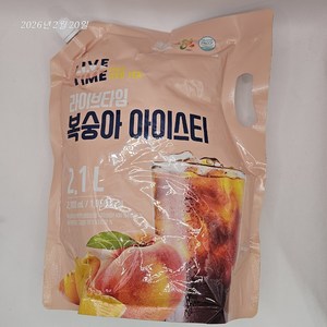 태웅 라이브타임 복숭아아이스티 대용량파우치음료, 2.1L, 1개