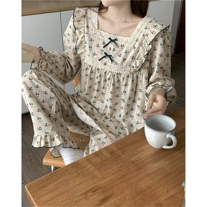 그린 리본 플라워 잠옷세트 홈웨어 파자마세트