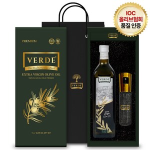 [선물세트] 베르데 엑스트라버진 올리브오일 1L + 오일스프레이 + 쇼핑백