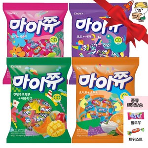 [과자몬스터]마이쮸 284g (멜론애플망고+오렌지요구르트+포도사과+딸기복숭아), 4개