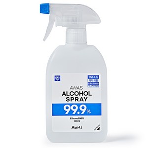 AWAS 에탄올 항균 살균 알콜 소독스프레이, 1개, 500ml