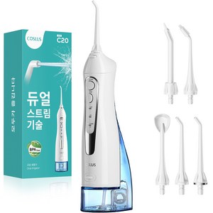코슬루스 휴대용 무선 구강세정기 IPX7급방수+5개노즐팁