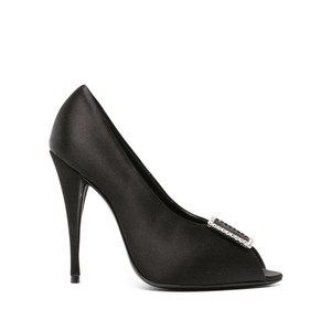 생로랑 라인스톤 장식 크레이프 펌프스 115mm, Europe 39.5(KR 265), 블랙계열