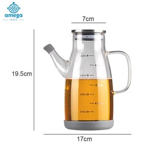 AMEGA 스테인리스 내열 유리 오일병 누출 방지 기름병 550/750/1000ML, 800ml, 1개