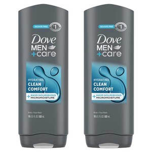 도브 멘 + 케어 클린 컴포트 바디 페이스 워시, 532ml, 2개