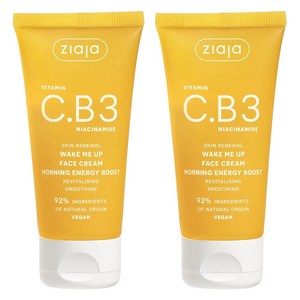 지아자 비타민 C B3 나이아신아마이드 위이크 미 업 페이스 크림, 50ml, 2개