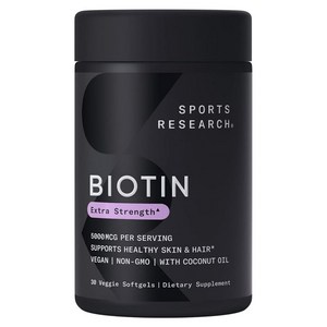 스포츠리서치 비오틴 5000mcg 베지 소프트젤, 30정, 1개