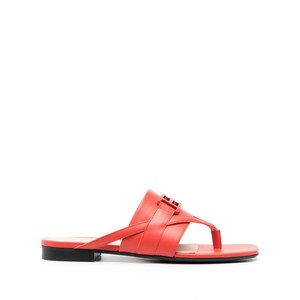 발리 로고 장식 가죽 뮬, Europe 36(KR 230), 오렌지계열