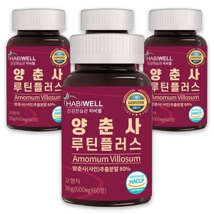 하비웰 양춘사 루틴플러스 사인 바나바잎 추출물 HACCP 인증, 60정, 36g, 4개