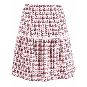페라가모 A라인 텍스처 스커트, 화이트계열+레드계열, Italy 42(KR 66)