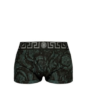 베르사체 바로코 프린트 그레카 보더 복서 브리프, 블랙계열+그린계열, Numeric 5