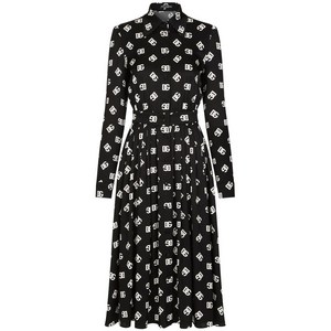 돌체앤가바나 레오파드 프린트 벨트 미디 드레스, 블랙계열, Italy 38(KR 33)