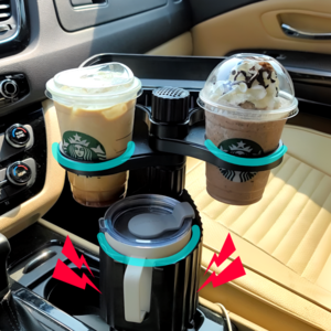 다이룸마켓 360도 회전 차량용 컵홀더 트레이, 1개, 블랙