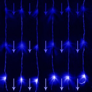 탄탄 LED 고드름/커튼/네트/폭포수 벽트리전구 (전원잭 포함), LED 400구 전원일체형 폭포수, 투명선/청색