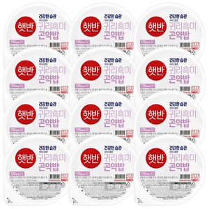 햇반 귀리흑미곤약밥, 150g, 12개