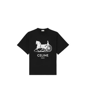 셀린느 그래픽 라운드 넥 티셔츠, 블랙계열, S(KR 95)