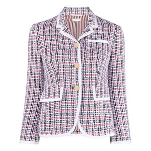 톰 브라운 체크 패턴 트위드 재킷, 화이트계열+레드계열, Italy 42(KR 66)