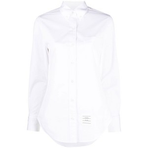 톰 브라운 로고 패치 긴소매 셔츠, 화이트계열, Italy 38(KR 44)