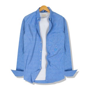 레디핏 남자 캐쥬얼 데일리 배색 버튼다운 하얀색 검은색 파란색 옥스포드 긴팔 셔츠