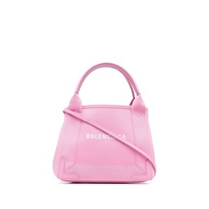 발렌시아가 로고 프린트 캔버스 토트 백