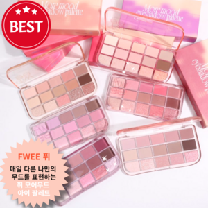 톤을 아우르는 넓은 컬러 스펙트럼과 글리터 제형으로 다채로움! FWEE Moe mood eyeshadow palett 매일 다른 무드를 표현하는 [퓌 모어무드 아이 팔레트], 1개, 6호 모어 댄 로즈 MORE THAN ROSE