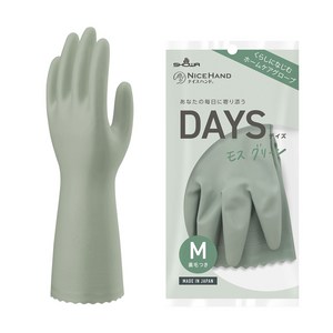 쇼와글러브 데이즈 고무장갑, 모스 그린, 중(M), 1개