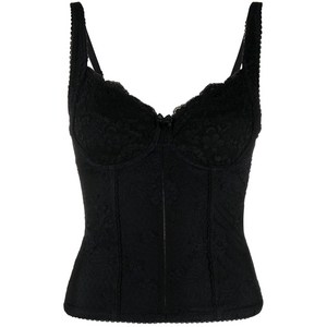 발렌시아가 민소매 스쿱 백 탑