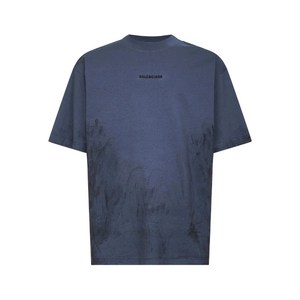 발렌시아가 로고 프린트 코튼 티셔츠