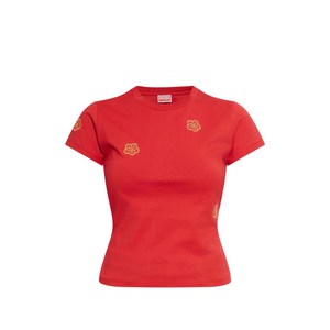 겐조 플로럴 자수 티셔츠, 레드계열, Standard S