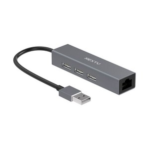 넥스트유 래마돈 USB 2.0 허브 3포트 노트북용 유선랜카드 UH133LAN, 1개
