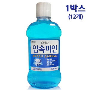 오릭스 (Oiox) 입속미인 후레쉬 자일리톨 토탈 케어 구강 청결제 770ml 대용량 가글액 1박스(12개), 12개