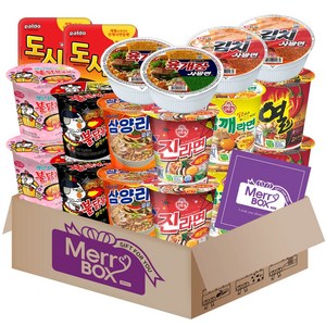 소컵라면18개세트 19호(삼양x2+불닭볶음면x2+까르보불닭볶음면x2+진라면 매운맛x2+열x2+참깨x2+미니왕뚜껑x2+육개장사발면x2+김치사발면x2)+메세지카드