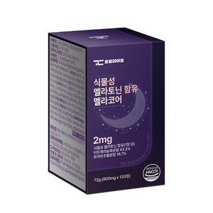 토탈라이프 식물성 멜라토닌 함유 멜라코어 2mg 4개월분, 1개, 120정