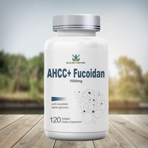 헬시파트너 AHCC 후코이단 1500mg 베타글루칸 표고버섯 균사체 알파글루칸 미역귀 무관세, 1개, 120정